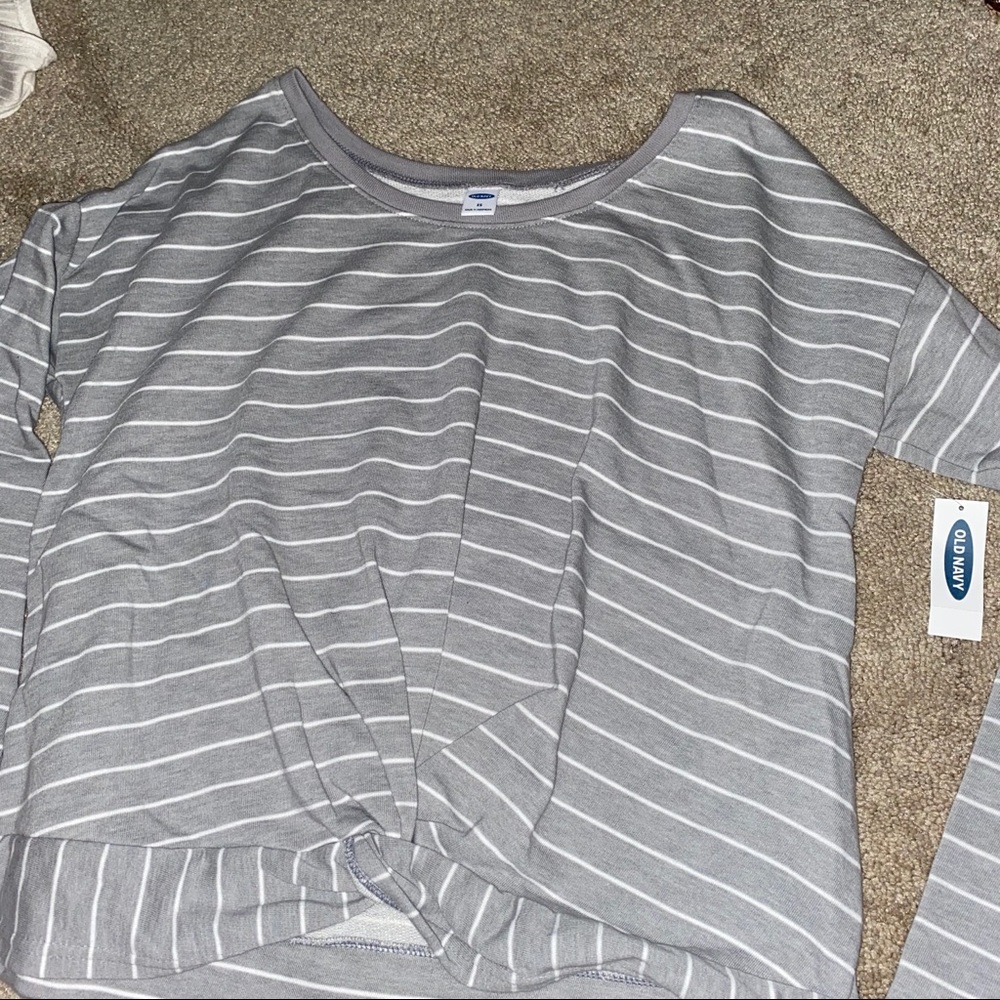 Old Navy Striped Tie Front Top